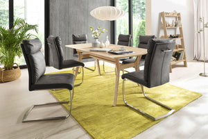 NordicStory Mesa de comedor de madera maciza de roble