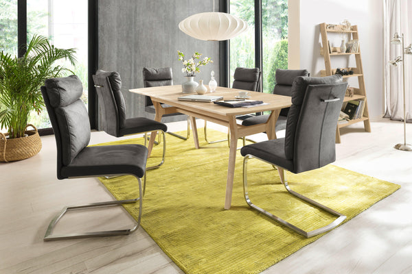 NordicStory Mesa de comedor de madera maciza de roble