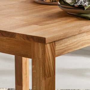 NordicStory Mesa de comedor de madera maciza de roble