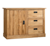 NordicStory comoda aparador madera maciza roble 3 cajones 1 puerta
