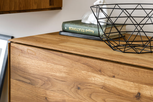 NordicStory Armario flotante de madera maciza de roble armario de pared