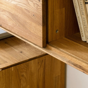 NordicStory Armario flotante de madera maciza de roble armario de pared