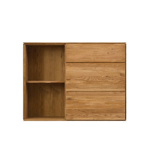 NordicStory Armario flotante de madera maciza de roble mueble para colgar