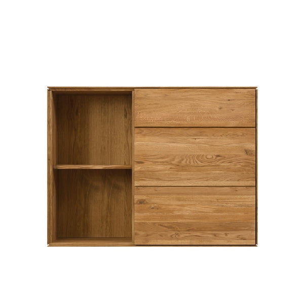 NordicStory Armario flotante de madera maciza de roble mueble para colgar