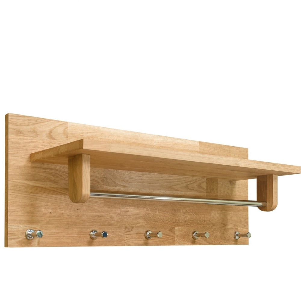 Perchero de pared de madera maciza de roble Litet , 81 x 30 x 24 cm. | NordicStory