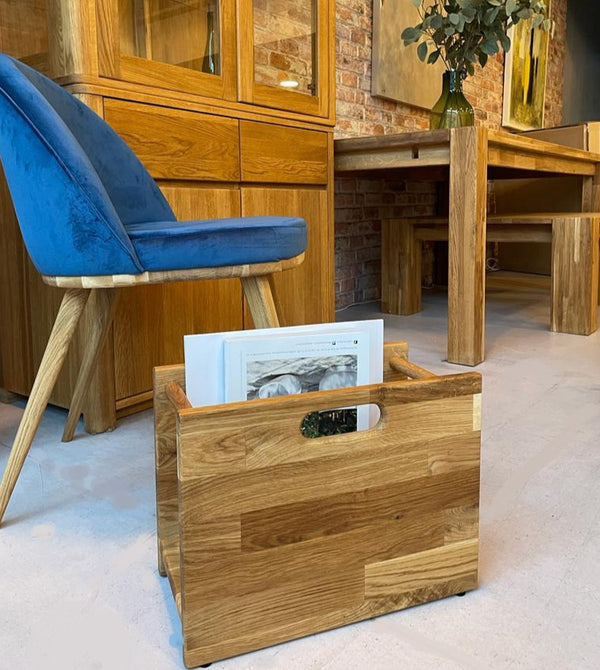NordicStory Revistero de madera maciza roble Irwin