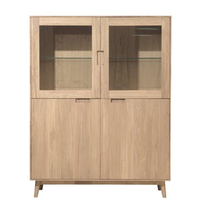 NordicStory Armario Vitrina de madera maciza de roble