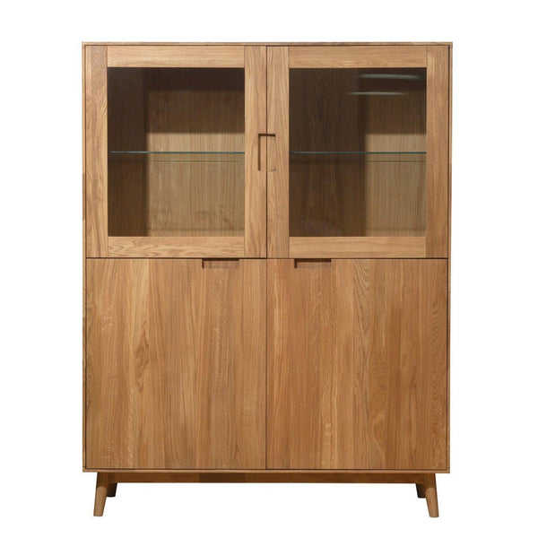 NordicStory Armario Vitrina de madera maciza de roble 