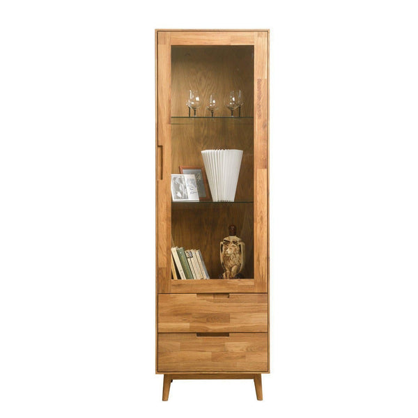 NordicStory Armario Vitrina de madera maciza de roble
