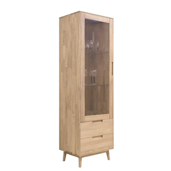 NordicStory Armario Vitrina de madera maciza de roble