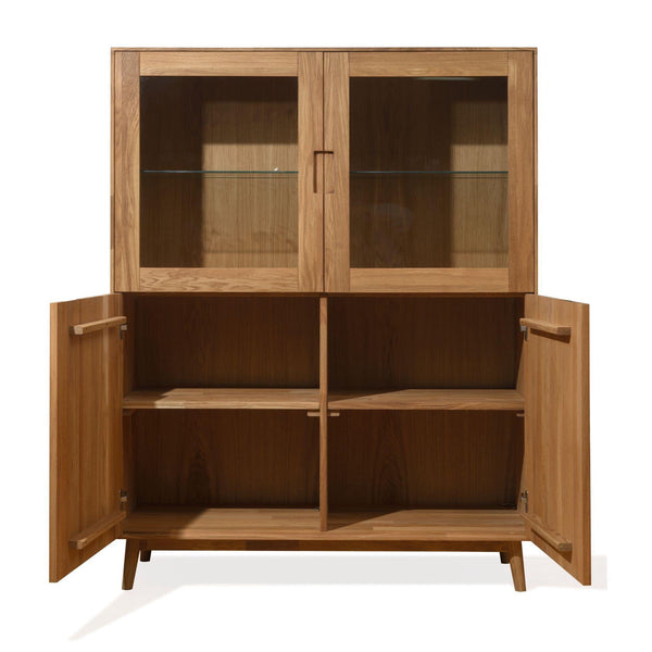 NordicStory Armario Vitrina de madera maciza de roble