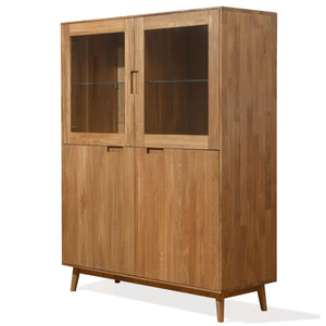 NordicStory Armario Vitrina de madera maciza de roble
