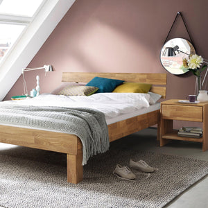NordicStory Mesita de noche de madera maciza de roble
