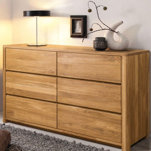 NordicStory Aparador Cómoda de madera maciza de roble