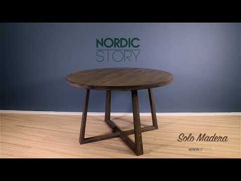 NordicStory Mesa extensible de comedor de madera maciza de roble MOBY